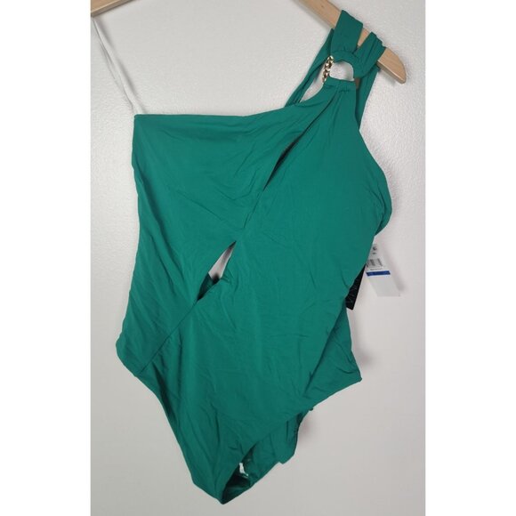 Soluna Other - Soluna Swim Women's Sz. XL Teal Green One-Shoulder Cutout One-Piece Swimsuit NWT